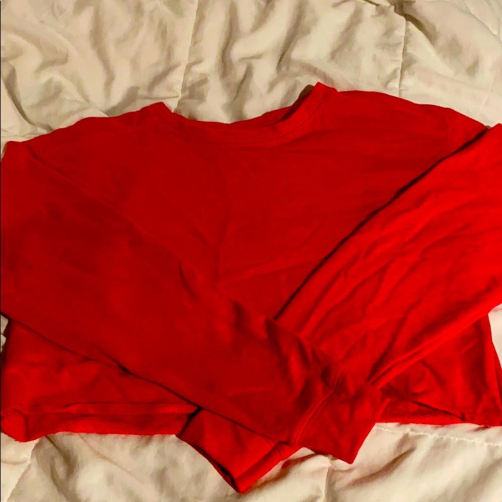 Very cute red sweatshirt crop top
